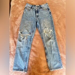 Zara Straight Leg High Rise Jeans
